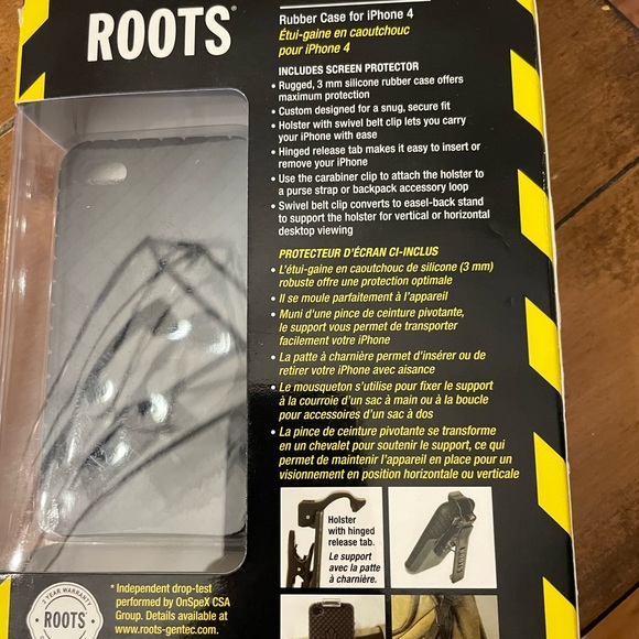 Roots tuff skin iPhone 4 case and screen protector brand new sealed box - Picture 3 of 3